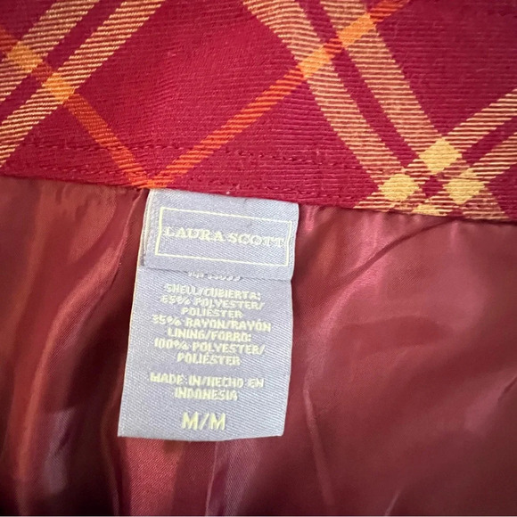 Plaid Equestrian Knee Length Skirt Autumn Career Medium M Midi Office Academia - Picture 8 of 9